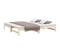 vidaXL Sofá Cama Extraíble para Invitados Plegable Mobiliario Mueble Multiusos Salón Sala de Estar Madera Maciza de Pino 2X(100x200) cm
