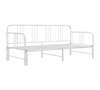 vidaXL Estructura de Sofá Cama Extraíble Matrimonial Versátil Mueble Invitados Hogar Salón Sala de Estar Multiusos Robusto de Metal Blanco
