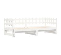 vidaXL Sofá Cama extraíble Madera Maciza de Pino Blanco 2X(90x200) cm