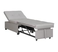 vidaXL Sofá Cama Gris 194 x 50 x 82 cm Madera contrachapada, Sala de Estar, Sofá Cama Moderno, Sofá Convertible, Asiento Funcional, Eficiente en Espacio, Reposera Ajustable, Diseño Chic