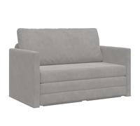 vidaXL Sofá Cama Gris Claro 124 x 71 x 78 cm Terciopelo | Súper cómodo para descansar y dormir, Mezcla de poliéster resistente a las manchas,