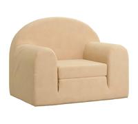 vidaXL Sofá Cama Infantil de Felpa Suave Color Crema