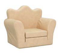 vidaXL Sofá Cama Infantil de Felpa Suave Color Crema, sofá para niños, sofá Infantil, Mini sofá, sofás para niños, sofá para Sala de Juegos