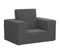vidaXL Sofá cama infantil Felpa suave Gris antracita