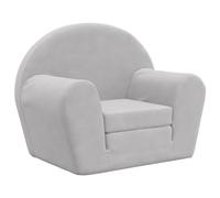 vidaXL Sofá Cama Infantil Felpa Suave Gris Claro