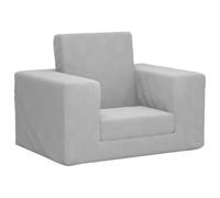 vidaXL Sofá Cama Infantil Felpa Suave Gris Claro
