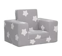 vidaXL Sofá Cama Infantil Felpa Suave Gris Claro con Estrellas
