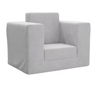 vidaXL Sofá Cama Infantil Felpa Suave Gris Claro, Mini sofá, Mini sofá, sofá para niños, sofá para niños, sofá para niños, Mini sofá Cama