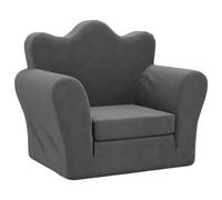 vidaXL Sofá Cama Infantil Felpa Suave Gris Antracita
