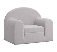 vidaXL Sofá Cama Infantil, Sillón con Respaldo Reposabrazos, Mini Sofá para Niños, Asiento para Dormitorio Sala de Juegos, Felpa Suave Gris Claro