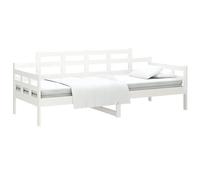 vidaXL Sofá Cama Invitado Pijamada Ocasional Convertibles Plegables Salón Sala de Estar Muebles para Dormir Madera Maciza de Pino Blanco 80x200 cm