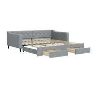 vidaXL Sofá cama Nido con cajones Tela gris claro 100x200 cm