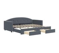 vidaXL Sofá Cama Nido con Cajones, Diván Tapizado Extensible, Cama Extraíble de Invitados, Mueble para Dormitorio, Terciopelo Gris Oscuro 90x190 cm
