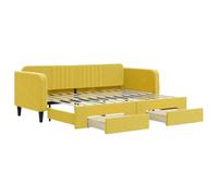 vidaXL Sofá Cama Nido con Cajones, Diván Tapizado Extensible, Cama Extraíble de Invitados, Mueble para Dormitorio, Terciopelo Amarillo 80x200 cm