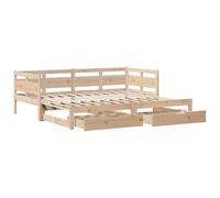 vidaXL Sofá Cama Nido con cajones Madera Maciza de Pino 90x190 cm, sofá Cama, Cama de Pijamas, sofá Cama con almacenaje, Cama de Invitados
