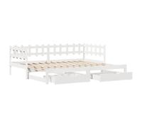 vidaXL Sofá Cama Nido con cajones sin colchón Blanco 90x200 cm