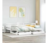 vidaXL Sofá Cama Nido con cajones sin colchón Blanco 90x200 cm