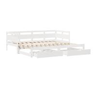 vidaXL Sofá cama nido con cajones sin colchón Blanco 90x200 cm