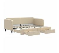 vidaXL Sofá Cama Nido con cajones Tela Color Crema 80x200 cm