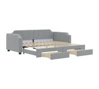 vidaXL Sofá Cama Nido con cajones Tela Gris Claro 100x190 cm