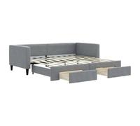 vidaXL Sofá Cama Nido con cajones Tela Gris Claro 100x190 cm, diván con Nido, sofá Cama, sofá diván, divanes con Nido, Cama de Invitados, sofá Cama