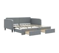 vidaXL Sofá Cama Nido con cajones Tela Gris Claro 100x190 cm, diván con Nido, sofá Cama, sofá diván, divanes con Nido, Cama de Invitados, sofá Cama