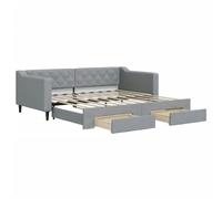 vidaXL Sofá Cama Nido con cajones Tela Gris Claro 90x190 cm