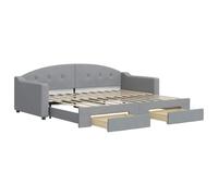 vidaXL Sofá Cama Nido con cajones Tela Gris Claro 90x200 cm