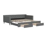 vidaXL Sofá Cama Nido con cajones Tela Gris Oscuro 100x200 cm