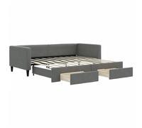 vidaXL Sofá Cama Nido con cajones Tela Gris Oscuro 90x190 cm