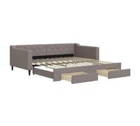 vidaXL Sofá Cama Nido con cajones Tela Gris Taupe 100x200 cm