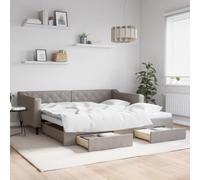 vidaXL Sofá Cama Nido con cajones Tela Gris Taupe 100x200 cm