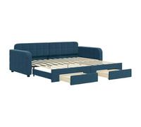 vidaXL Sofá Cama Nido con cajones Terciopelo Azul 90x200 cm