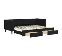 vidaXL Sofá Cama Nido con cajones Terciopelo Negro 80x200 cm