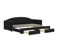 vidaXL Sofá Cama Nido con cajones Terciopelo Negro 90x190 cm