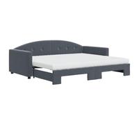 vidaXL Sofá Cama Nido con Colchón, Diván Tapizado Extensible, Cama Extraíble de Invitados, Mueble para Salón, Terciopelo Gris Oscuro 90x190 cm