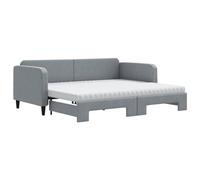 vidaXL Sofá cama nido con colchón, tela gris claro 90x200 cm