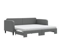Sofá Cama Nido Con Colchón Tela Gris Oscuro 90x200 Cm Vidaxl
