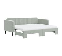 vidaXL Sofá Cama Nido con colchón Terciopelo Gris Claro 90x200 cm