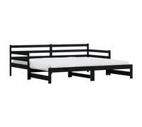 Sofá Cama Nido Madera Maciza De Pino Negro 90x200 Cm Vidaxl