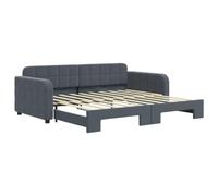 vidaXL Sofá Cama Nido, Diván Extensible, Cama Extraíble de Invitados, Estructura de Cama para Salón Dormitorio, Terciopelo Gris Oscuro 90x190 cm