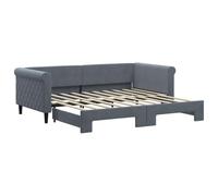 vidaXL Sofá Cama Nido, Diván Tapizado Extensible, Cama Extraíble de Invitados, Mueble para Salón Dormitorio, Terciopelo Gris Oscuro 90x190 cm