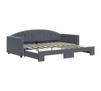 vidaXL Sofá Cama Nido, Diván Tapizado Extensible, Cama Extraíble de Invitados, Mueble para Salón Dormitorio Hogar, Terciopelo Gris Oscuro 90x190 cm