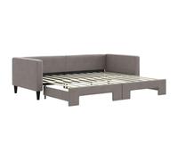 vidaXL Sofá Cama Nido, Diván Tapizado Extensible, Cama Extraíble de Invitados, Mueble para Salón Dormitorio Hogar, Tela Gris Taupe 90x200 cm