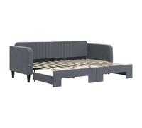 vidaXL Sofá Cama Nido, Diván Tapizado Extensible, Cama Extraíble de Invitados, Mueble para Salón Dormitorio, Terciopelo Gris Oscuro 80x200 cm