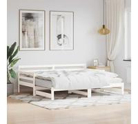vidaXL Sofá Cama Nido Madera Maciza de Pino Blanco 90x200 cm