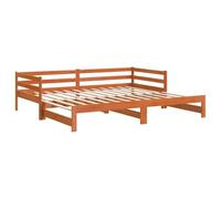 Sofá Cama Nido Sin Colchón Madera Maciza Marrón Cera 90x190 Cm Vidaxl