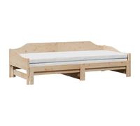 vidaXL Cama de día, cama de invitados extensible sin colchón, sofá cama para salón, dormitorio, cama nido, estructura de sofá, 90 x 190 cm, madera maciza
