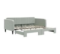 vidaXL Sofá Cama Nido Tela Gris Claro 100x190 cm, sofá Cama, diván, sofá Cama tapizado, Cama de Invitados, Cama Nido, sofá Cama extraíble