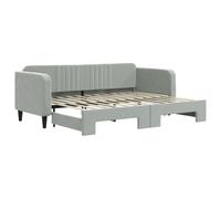 vidaXL Sofá Cama Nido Terciopelo Gris Claro 80x200 cm